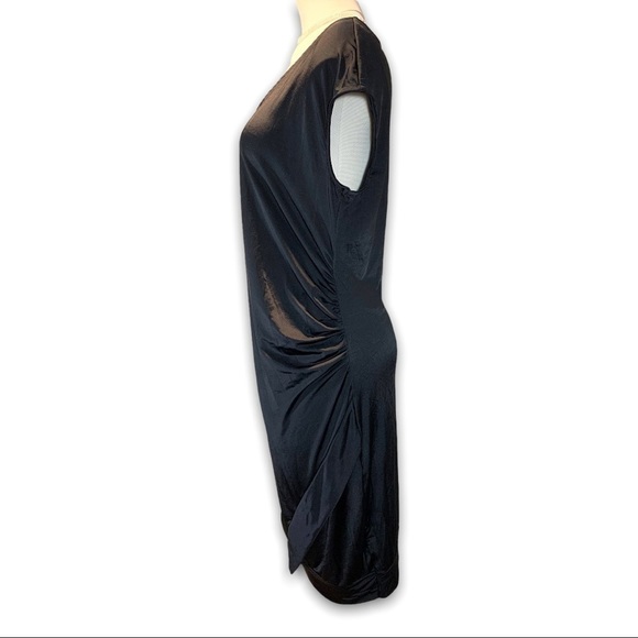 𝅺max Coco Women's Large Black Bodycon T Shirt Dress Rushed Side Stretchy - Picture 2 of 12